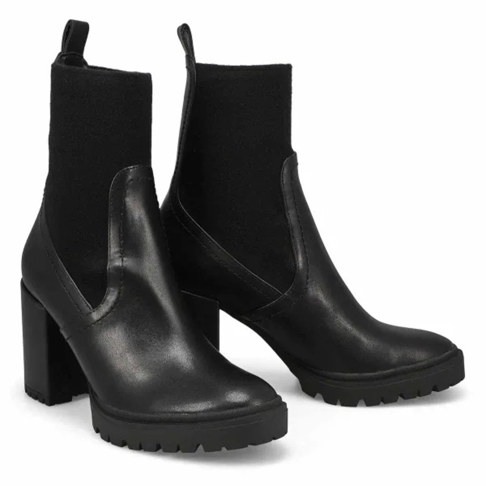 Steve Madden‎ Sahly Black Chelsea Lug-Heel Ankle Boots Womens Size 8.5